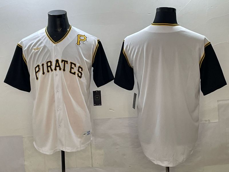Men Pittsburgh Pirates Blank White Throwback Nike MLB 2025 Jersey 03->pittsburgh pirates->MLB Jersey